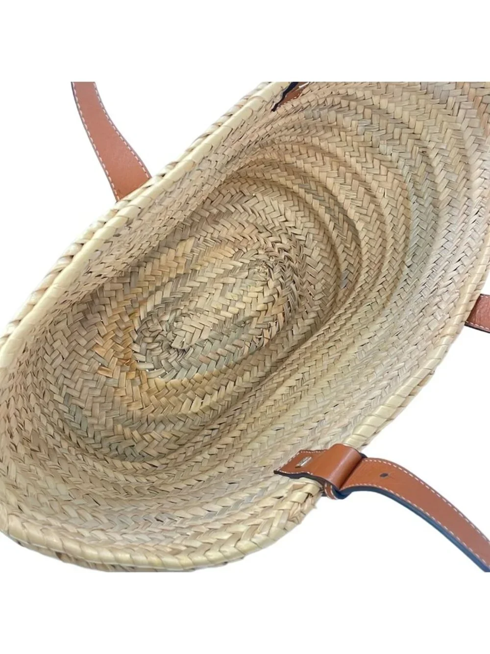 Loewe Tote Basket Beige Navy Brown Leather